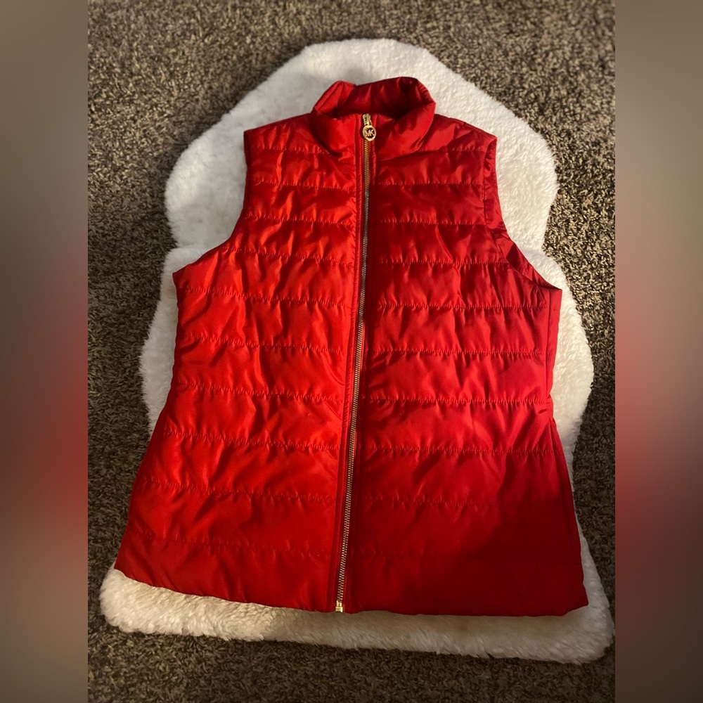 Michael Kors Red Quilted Vest